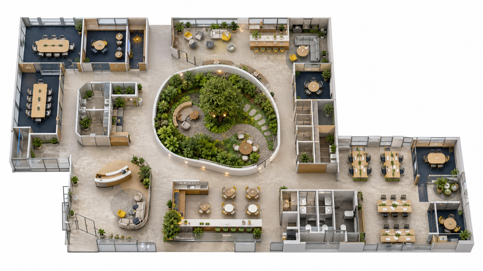Top-down architectural rendering of the Northstar HQ office floor